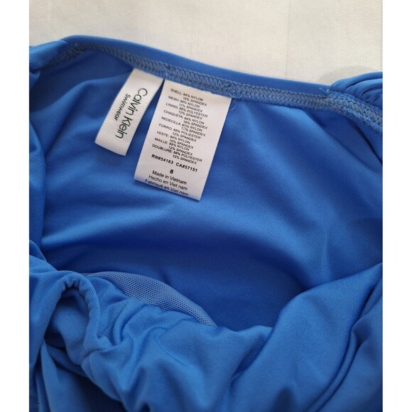 Calvin Klein AZURE Santorini Convertible One-Piece Swimsuit Blue Size 8 - Picture 7 of 7